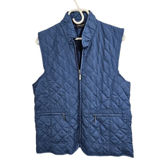 Bobbie Brooks Jackets & Blazers - Bobbie Brooks Womens Blue Quilted Full zip Puffer Vest Sleeveless Size Large